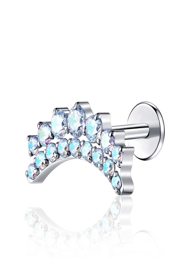BelezaDosas G23 Titanium Labret Studs Threadless Push-in Labret CZ Press Fit 16G 6mm 8mm Lip Cluster Tragus Helix Medusa Cartilage Monroe Push Back Earring Piercing Jewelry for Men Women (Max Clear) - Image 1